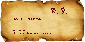 Wolff Vince névjegykártya